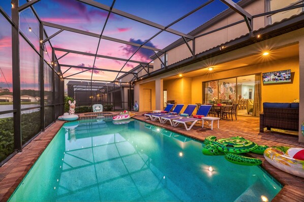 House Pool at Night