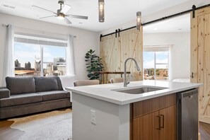 Living Room w/ City Skyline View