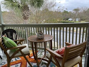 Dine or relax on the spacious balcony 