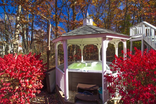 Melt your worries away in the hot tub.