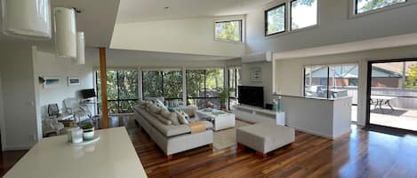 Light and airy living upstairs