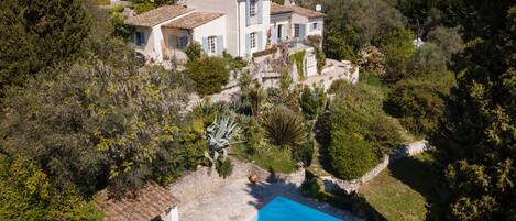 House and Pool (drone view)