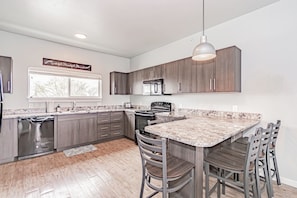 You’ll enjoy cooking in the spacious kitchen