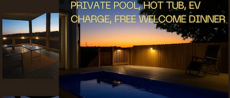 A private, calm, and peaceful place. A hot tub and a plunge pool for you