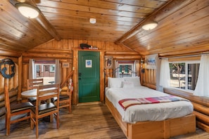 Front room of cabin, Dining Area, Cabin Entrance, Queen Bed