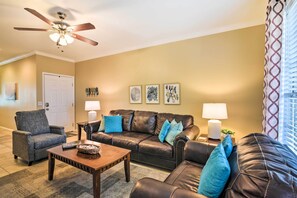 Living Room | Queen Sleeper Sofa | Smart TV w/ Cable | WiFi | Board Games