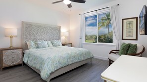 Primary bedroom suite with king bed and gorgeous views 