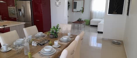 Our living area and kitchen are fully airconditioned! 