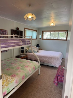 Bedroom 2 - Bunks (Double Bed + Single) & Queen Bed