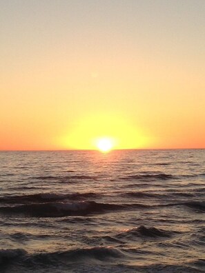 Torrey Pines Beach sunset - beach is across the street from the unit