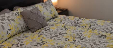 King sized bed awaiting for a restful evening!