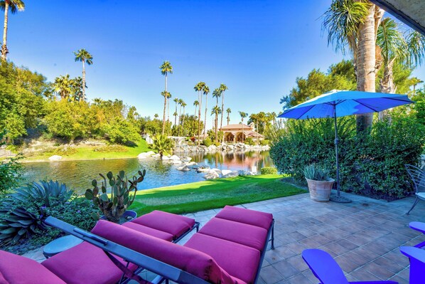 View from living room, dinning room and patio