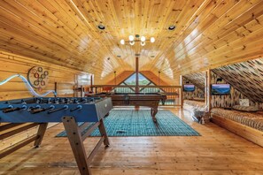 Game loft with built-in "gamer beds" 
Your kids will never want to leave!