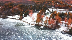 Aerial View of the House by the Lake