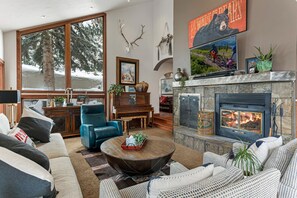 Living Room with Wood Burning Stove