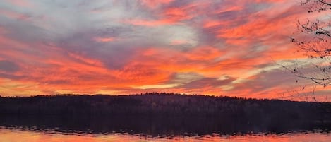 Take in a beautiful sunset by the campfire at the point