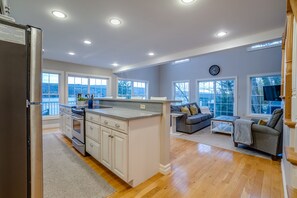 Kitchen and living space on the main floor