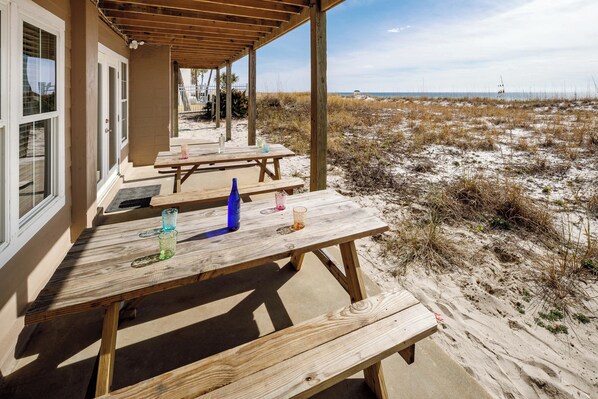 Patio View - Picnic Tables for your enjoyment