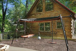 Our super play set! A speed bag, bed swing, boulder swing, and skateboard swing!