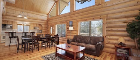 Bear Cabin - a SkyRun Winter Park Property - Large Living area with Gas Fireplace 