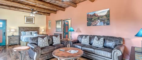 Living Room with Queen Size Sleeper Sofa and Smart TV