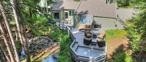 Enchanted Forest Retreat: Nestled within a serene, age-old forest, Creekside Chateau offers an escape unlike any other. Experience the sheer beauty of Pennsylvania Creek as it flows right by, creating a private tranquil waterfall.