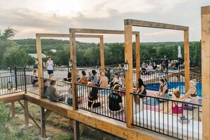 Our decks are perfect for groups! (Yoga Class)
