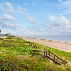 View's from the cottages private stairway of East Sandwich Beach.