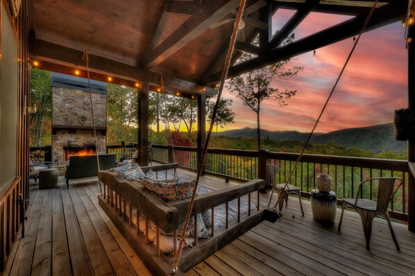 Back Deck Over Looking Layer Mountains