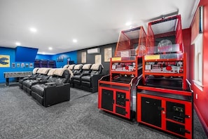 The Hershey Retreat Boasts Game Room/Movie Theater with 2 NBA Basketball Shot, Hershey Retreat Arcade & Movie Theater