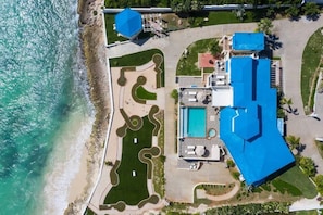 Aerial view of the property