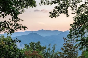 The sunset behind the mountains is something to appreciate every evening.