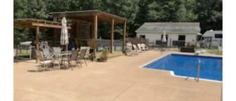 patio and pool area
