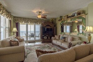 Beach Colony West 13A Living Room and Beach View Balcony