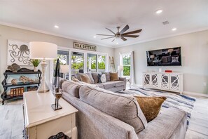 Lost Key Golf Coast Villa Living Room and Balcony