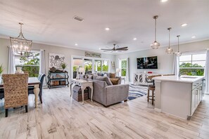 Lost Key Golf Coast Villa Kitchen and Living Room