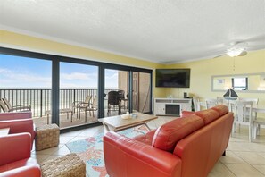 Ocean Breeze East 601 Living Room and TV