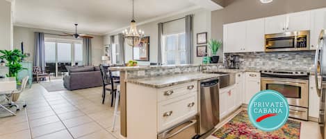 Perdido Key Rental Windemere 1508 Kitchen Looking Into Livingroom