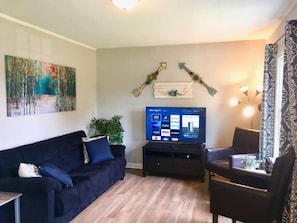 Get well-situated, and comfy. Relax, or play games. There's plenty of space.