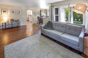 Living room view from fireplace