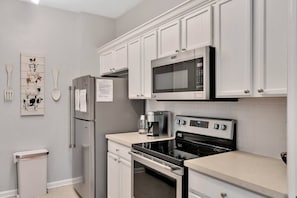 Modern kitchen with stainless appliances