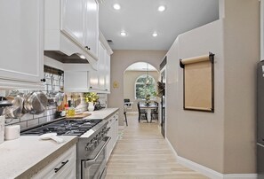 Newly remodeled kitchen with new appliances.