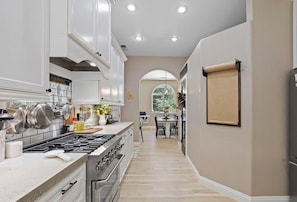Newly remodeled kitchen with new appliances.