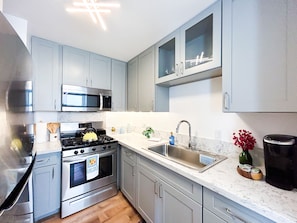 Kitchen with solid wood cabinets