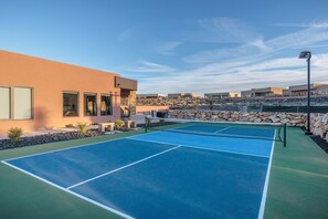 Private Pickleball Court - This private pickleball court is located on the side of the house and has outdoor lights for late night fun!