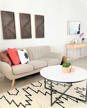 Living area is tastefully decorated for your comfort