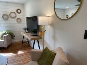 Large TV area.