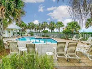 After the beach rinse the sand and take a dip in the amazing pool! 