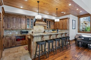 Indoors, Hardwood, Kitchen, Stained Wood, Kitchen Island