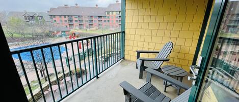 Relax and take in the mountain front views on the deck